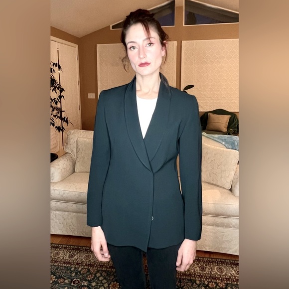 Ann Freedberg Forest Green Double Breasted Jacket Size 6 - Picture 2 of 8